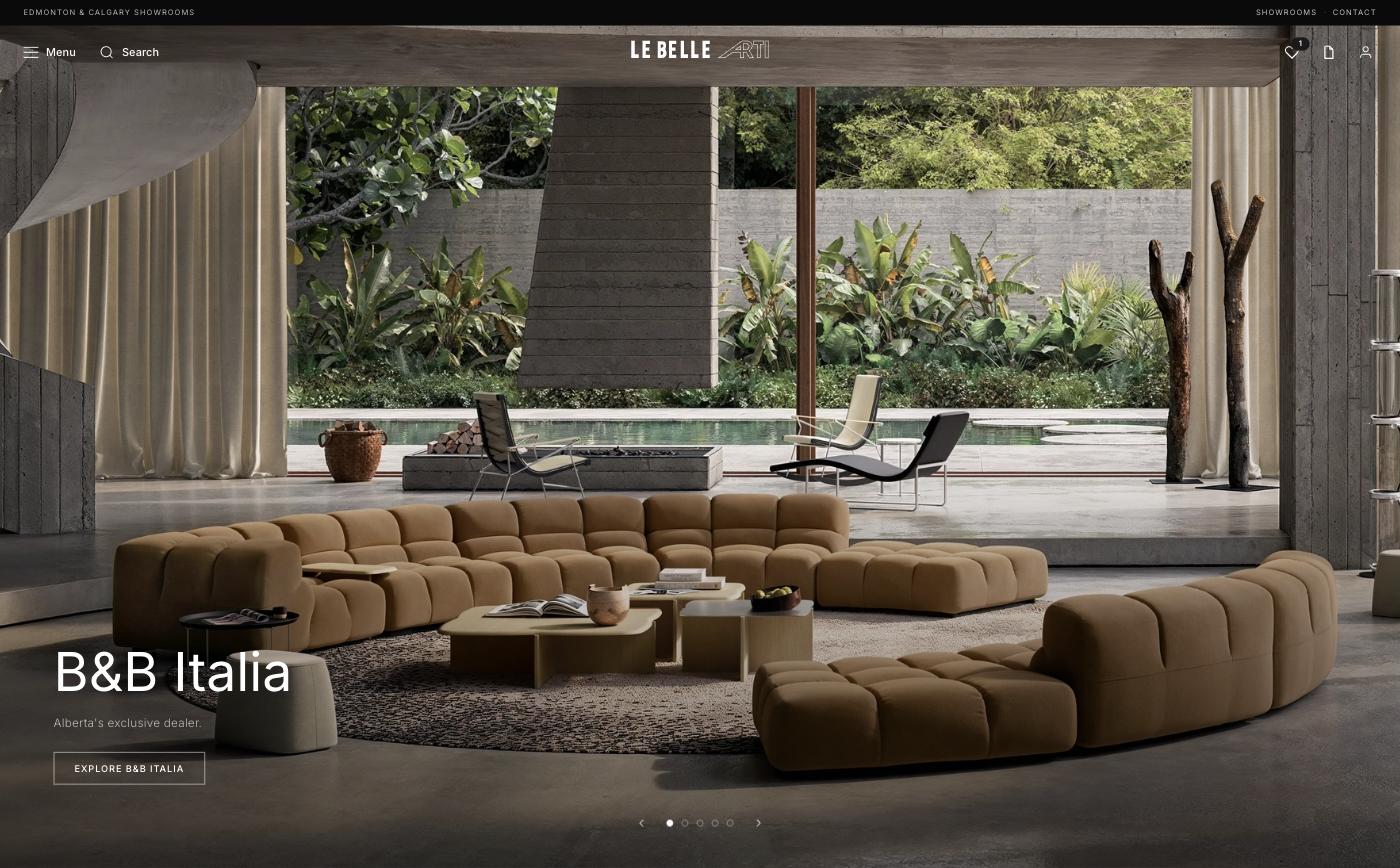 Le Belle Arti homepage, built by MM8